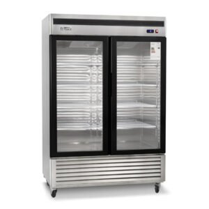 Armario Frigorífico Congelador de 2 Puertas Vidrio 1400L Fan Cooling