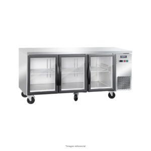 Mesa Refrigerada con 3 puertas de vidrio de 460 litros